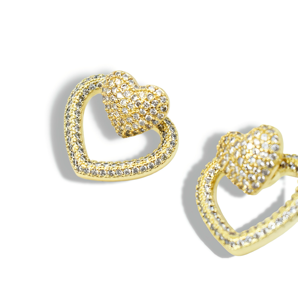 Open Heart Gold Stud