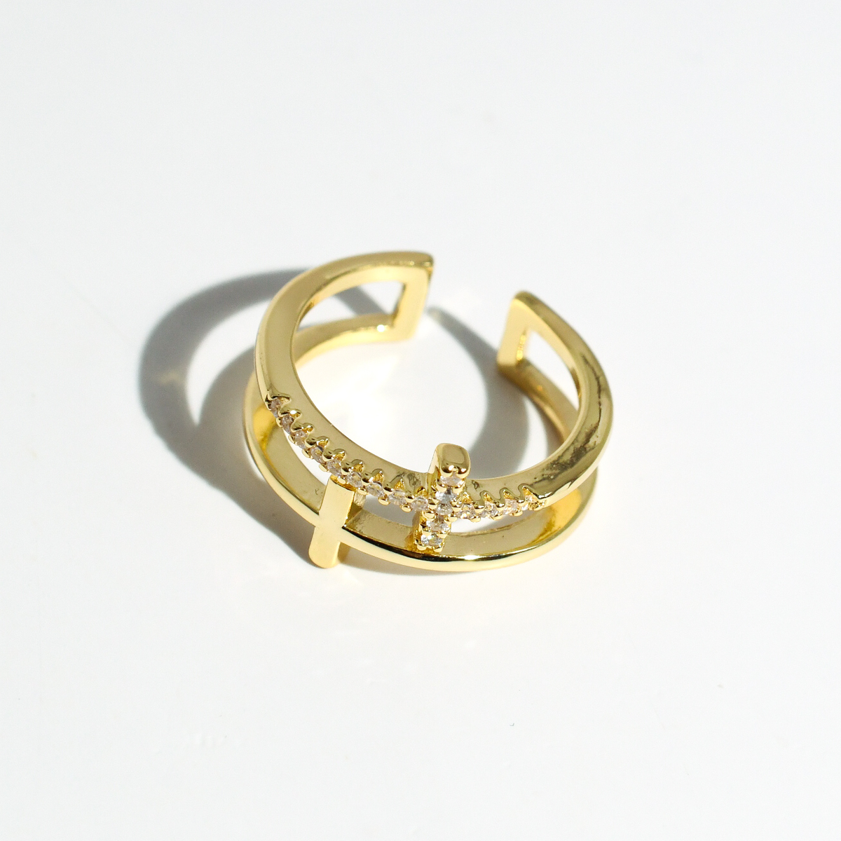 Double Cross Ring Gold
