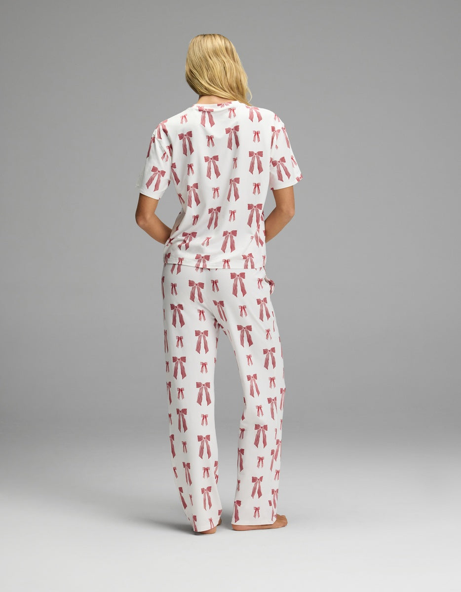 Women's First Layer Pajama Short Sleeve Tee & Pajama Pant Set