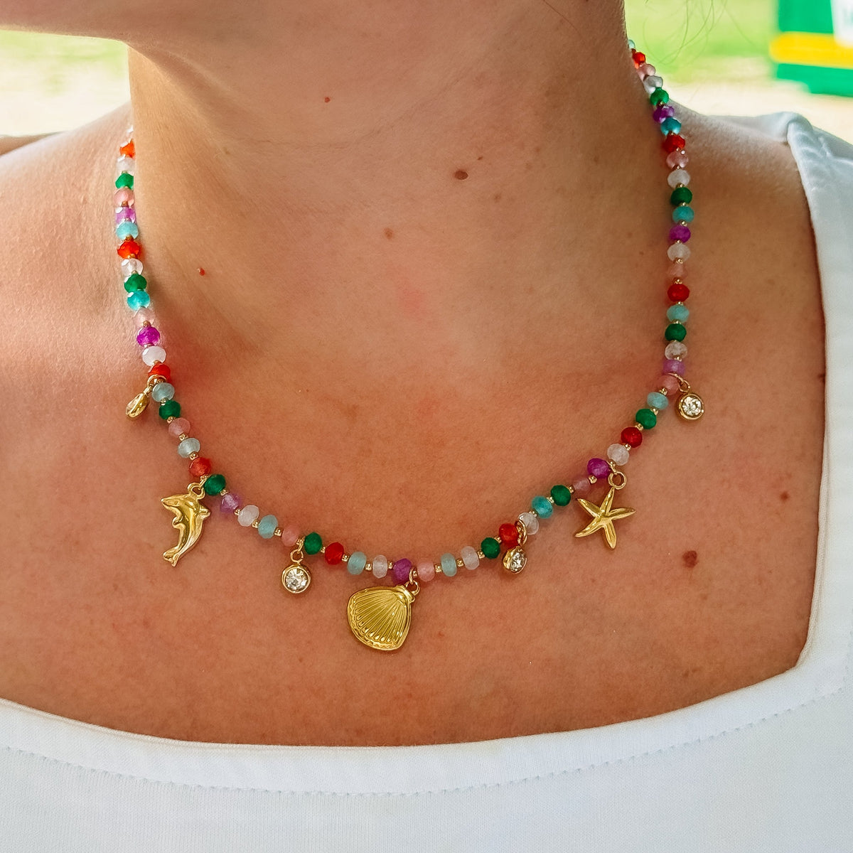 Pack Your Bags Beaded Necklace