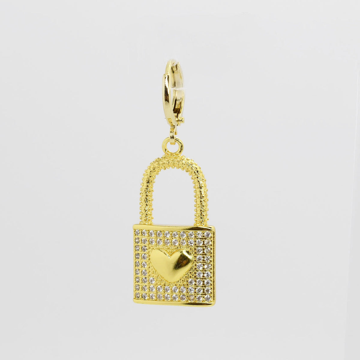 Lock Crystal Heart Charm CH-33