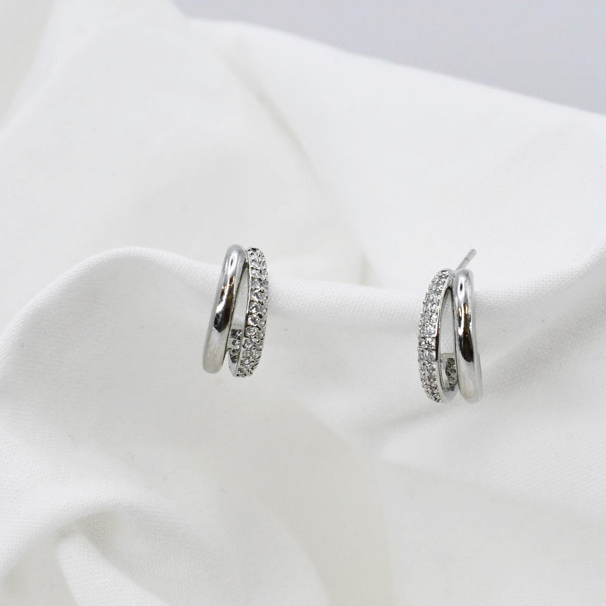 Mini Mirage Silver Hoop