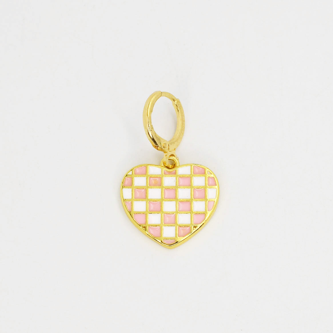 Pink Checkered Heart CH-176