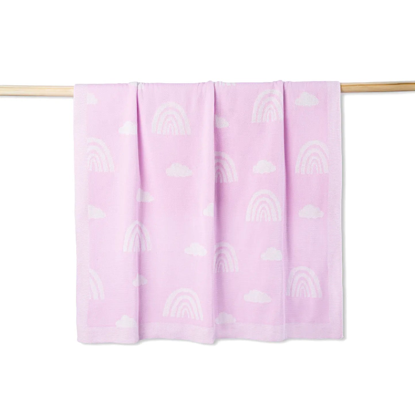Rainbow Lilac Jacquard Knit Baby Blanket