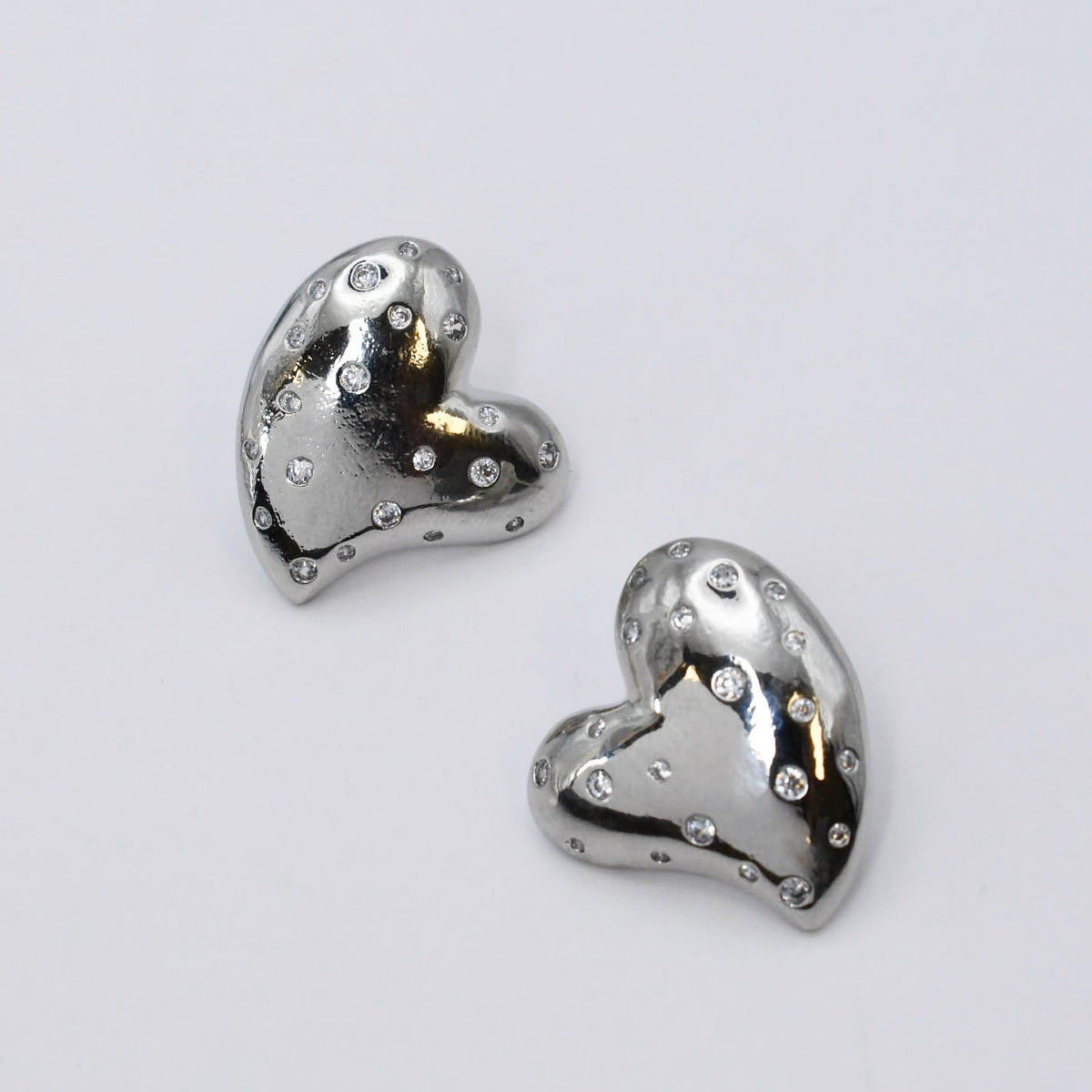 Sweetheart Dots Silver Studs