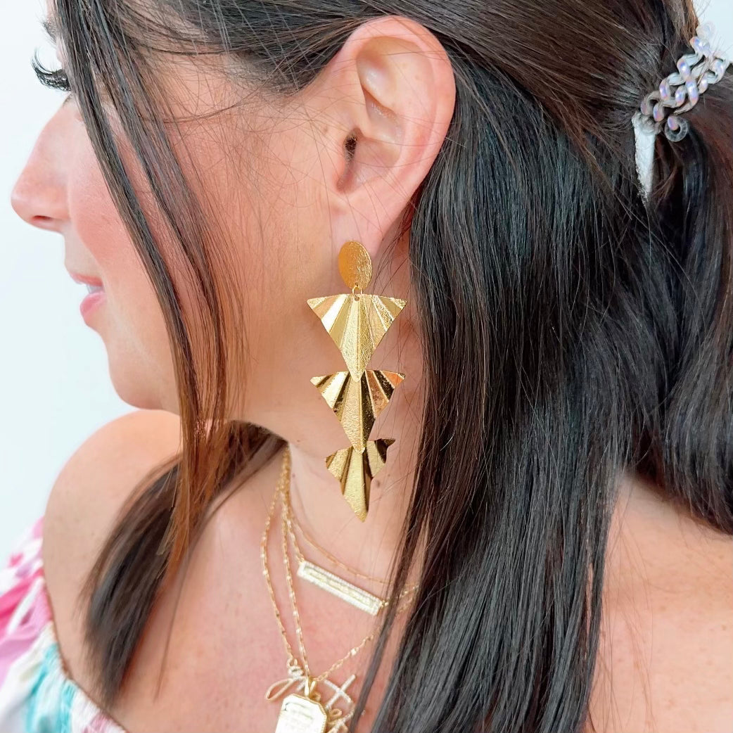 Triple foil earring