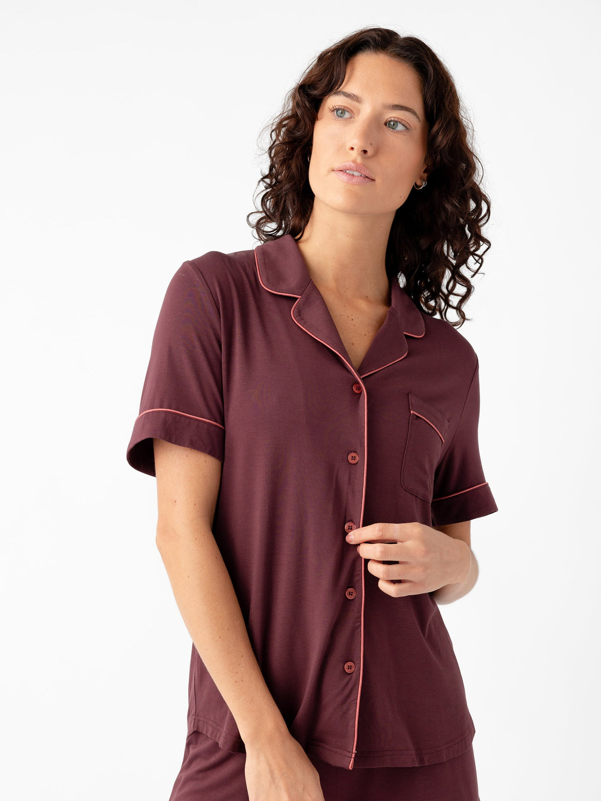 Women's Bamboo Stretch-Knit Short Sleeve Pajama Top (Collective)