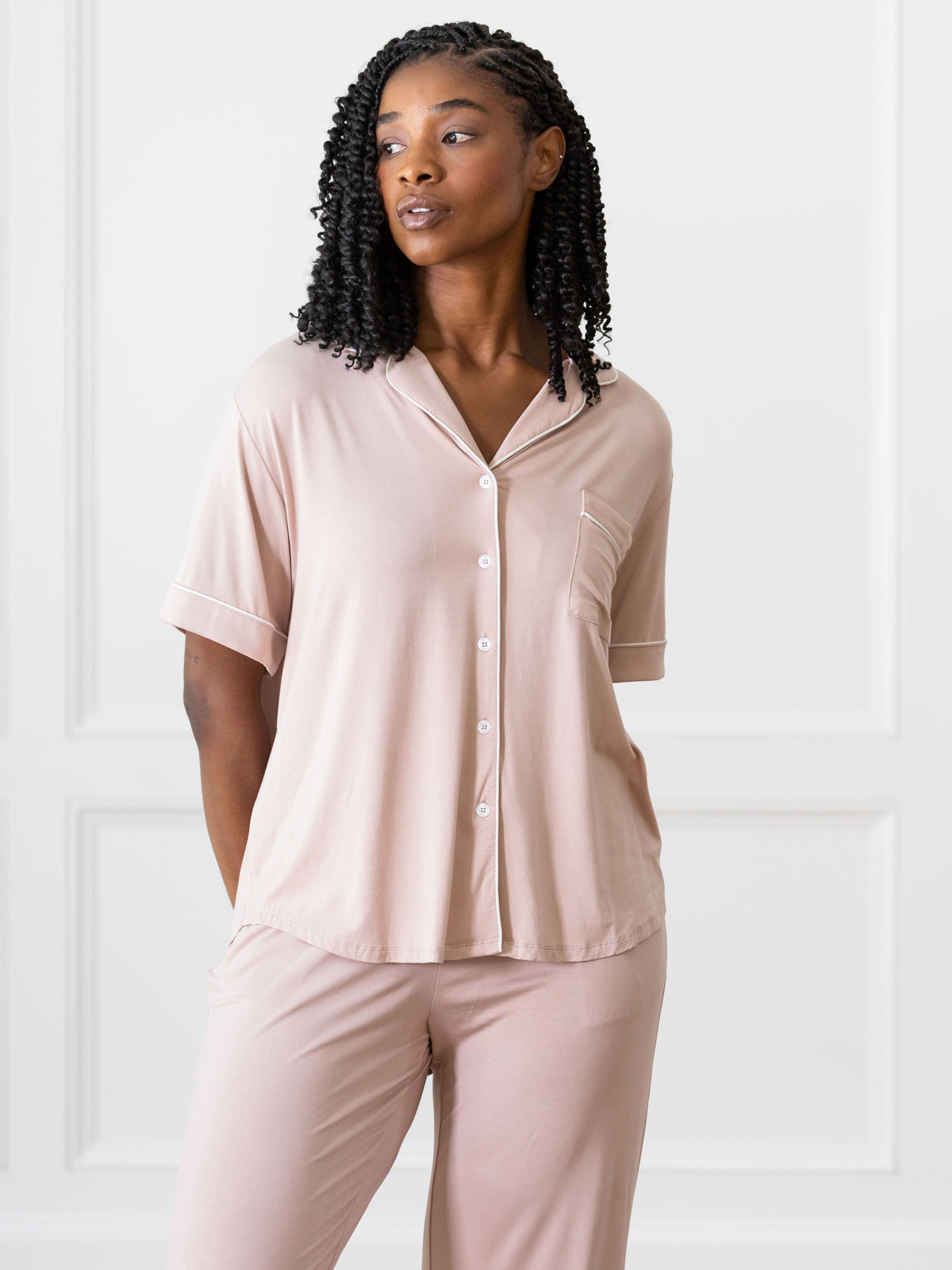 Women's Bamboo Stretch-Knit Short Sleeve Pajama Top (Collective)