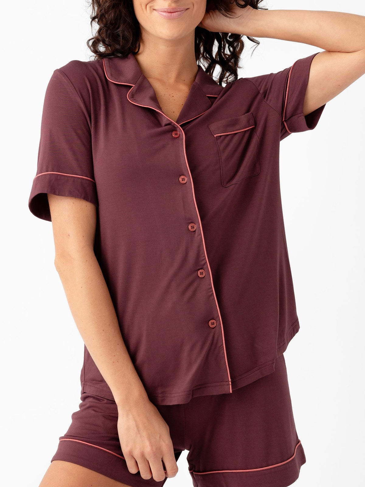 Women's Bamboo Stretch-Knit Short Sleeve Pajama Top (Collective)