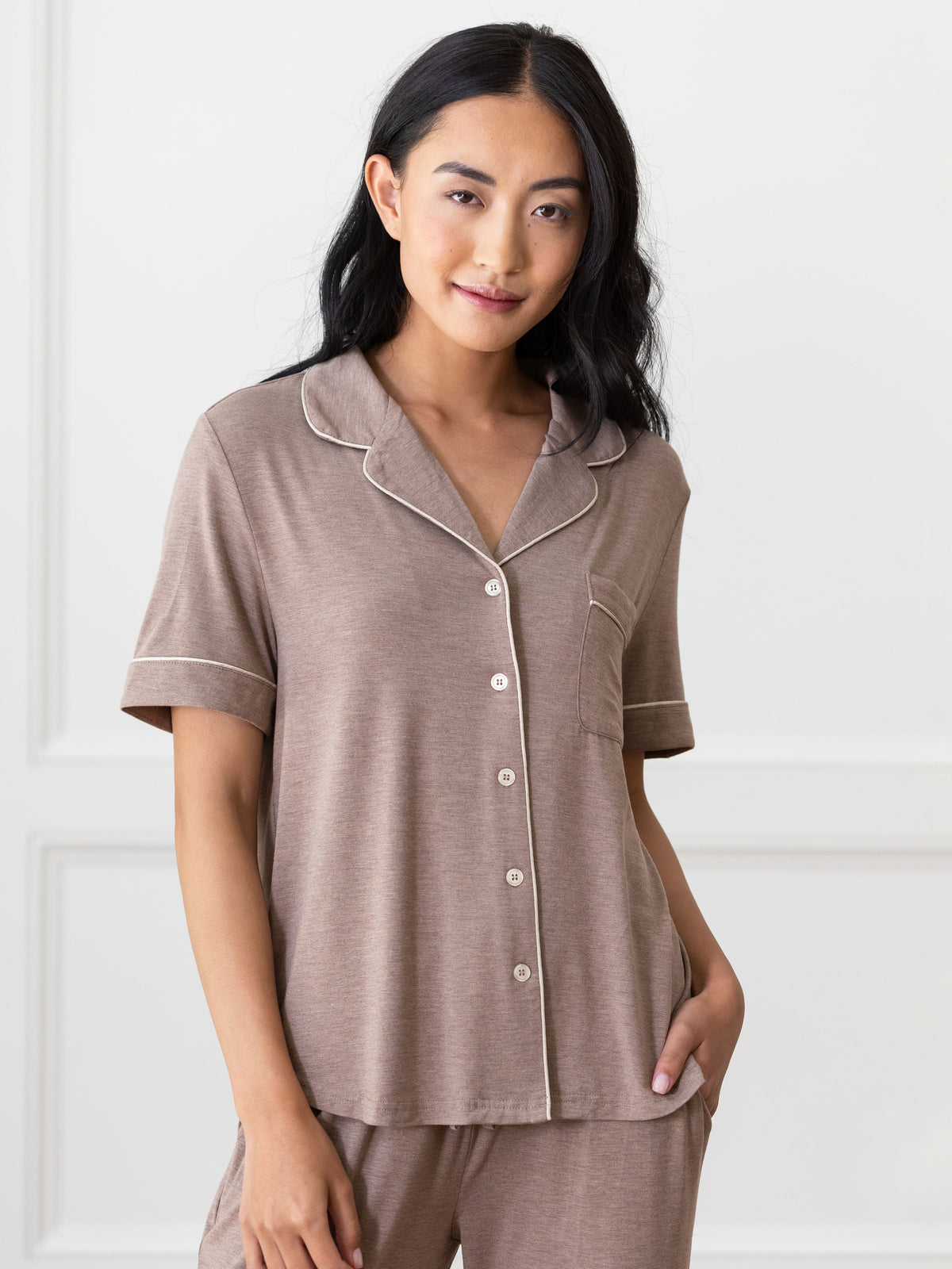 Women's Bamboo Stretch-Knit Short Sleeve Pajama Top (Collective)