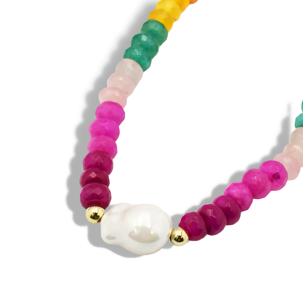 Colorful Gemstone with Pearl