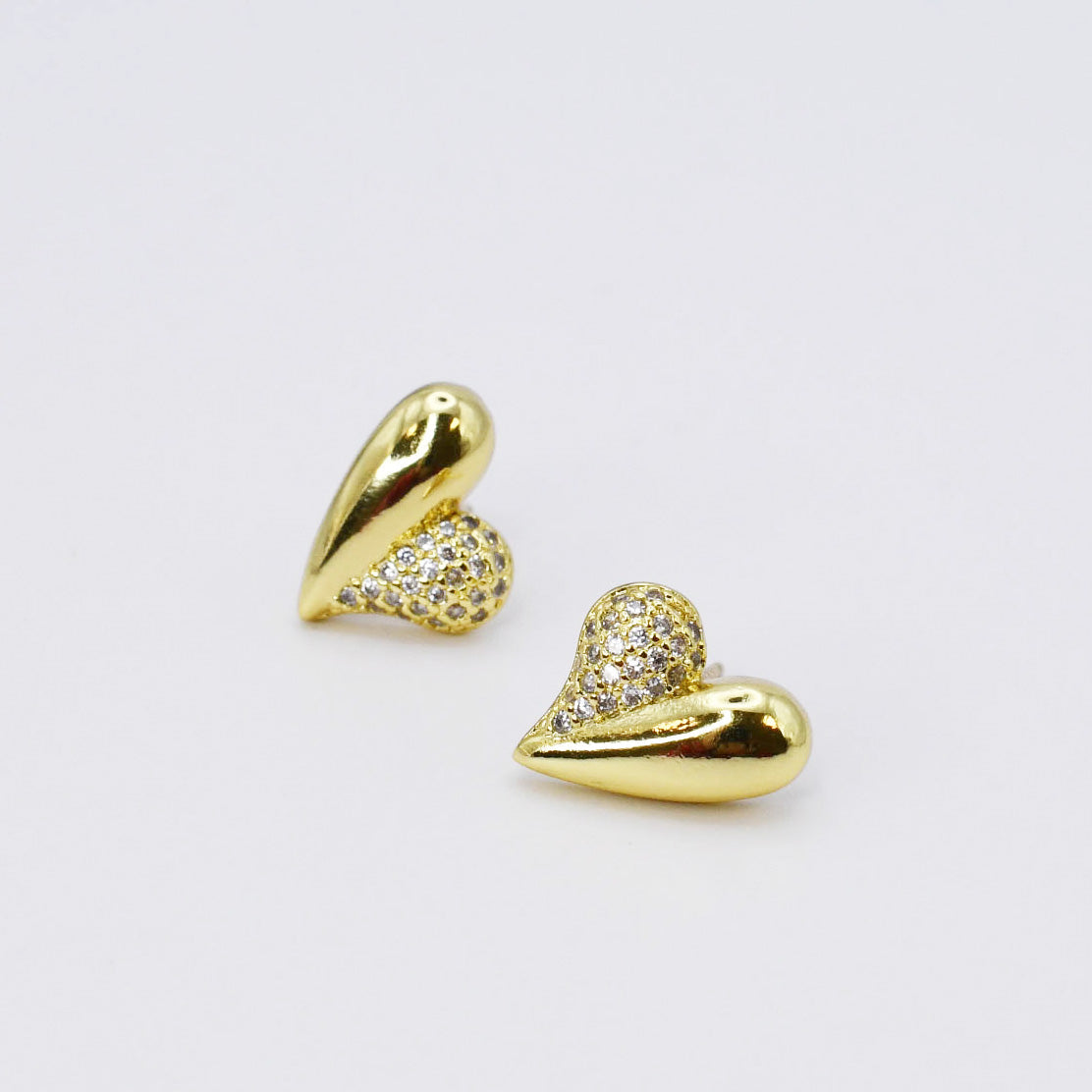 Rosy Heart Gold Stud