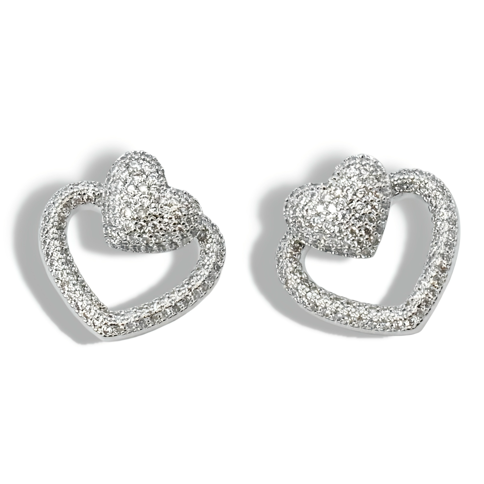 Open Heart Silver Stud