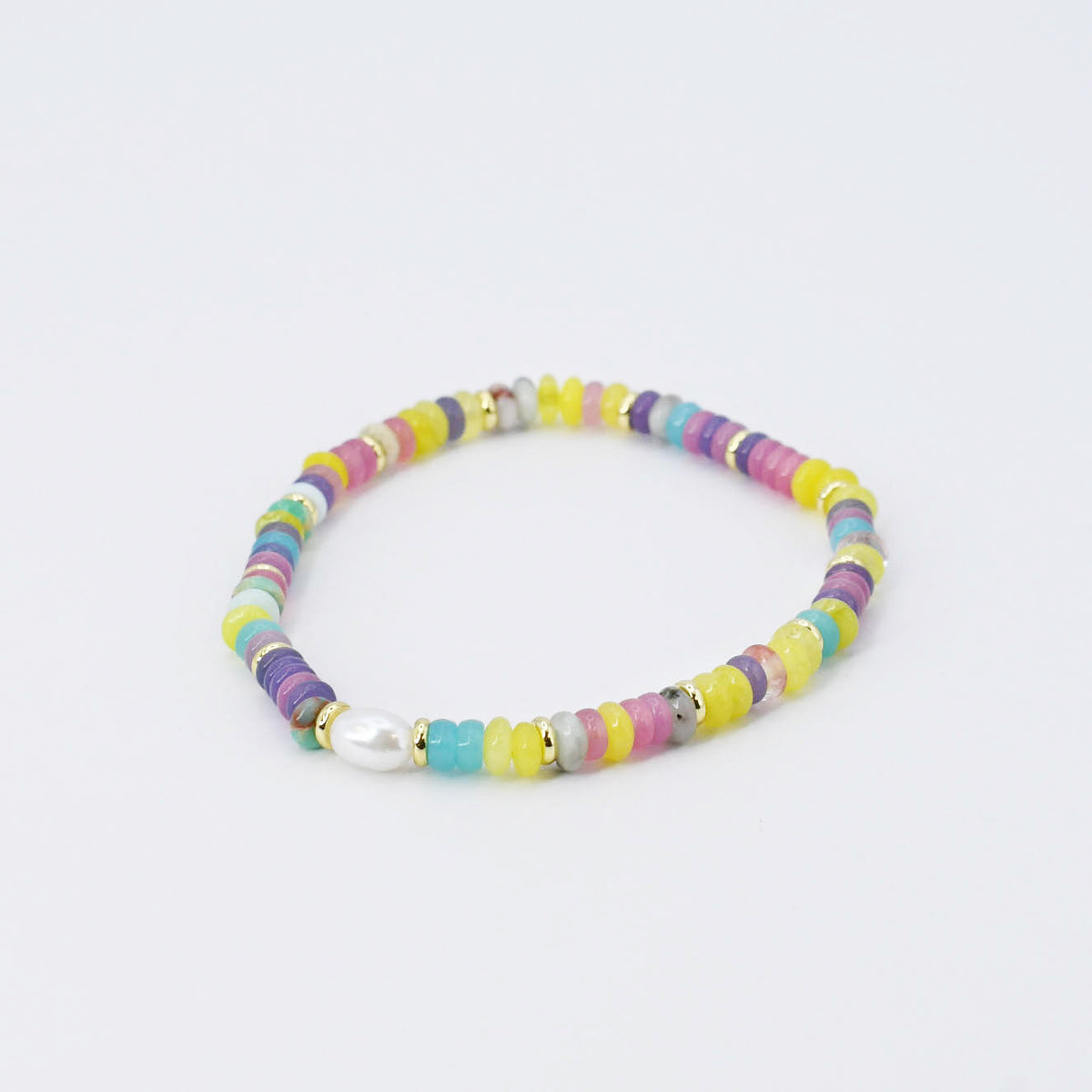 Cotton Candy Beaded Bracelet with Pearl