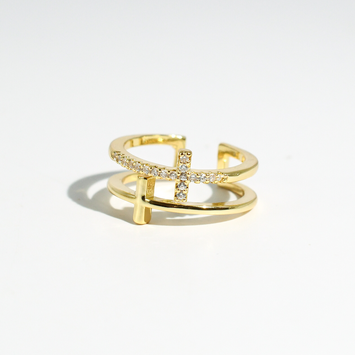 Double Cross Ring Gold
