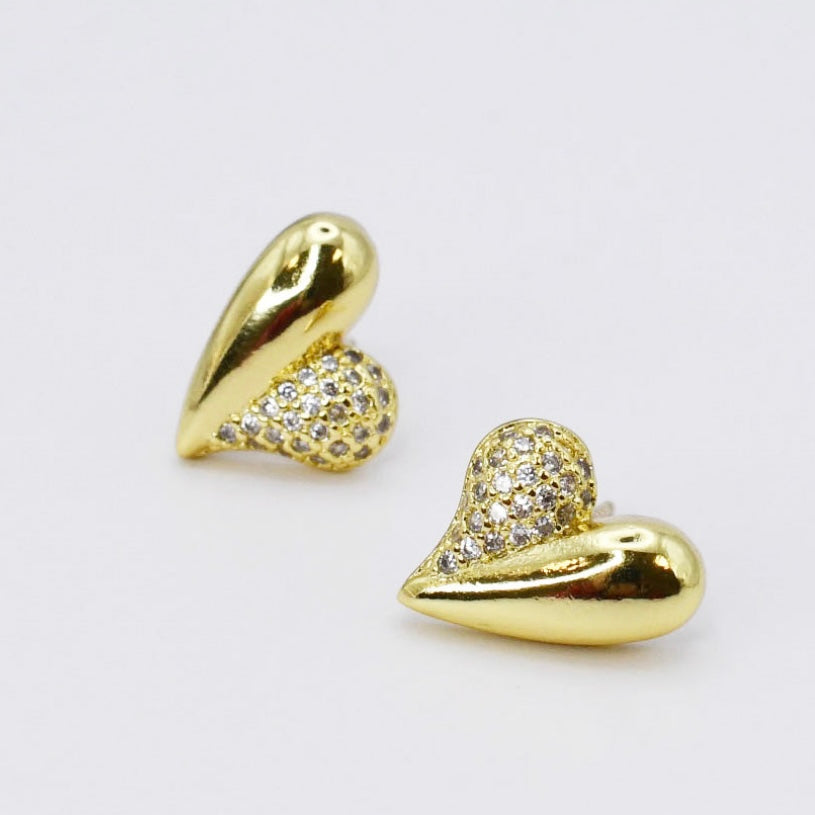Rosy Heart Gold Stud