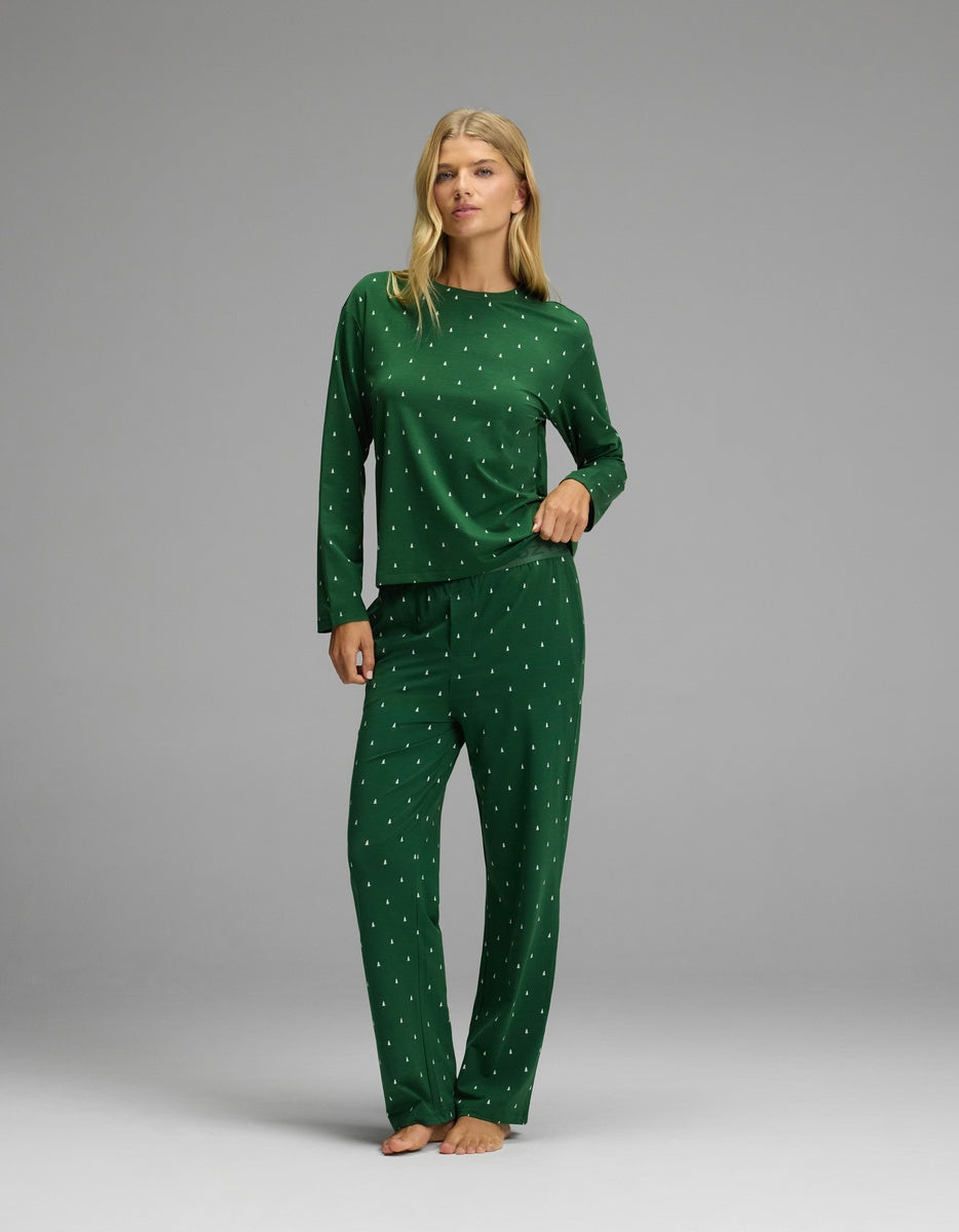 Women's First Layer Long Sleeve Sleep Tee & Pajama Pant Set