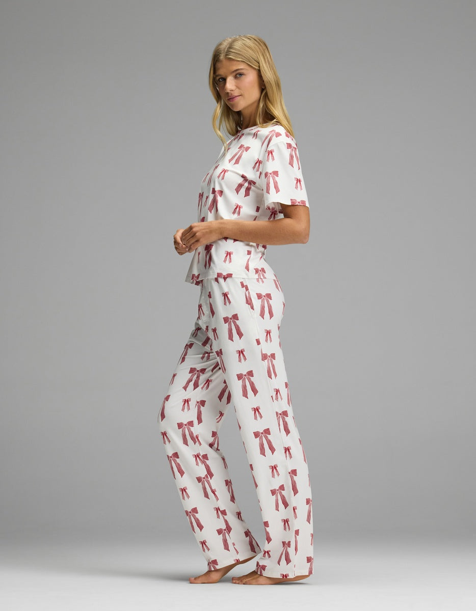 Women's First Layer Pajama Short Sleeve Tee & Pajama Pant Set