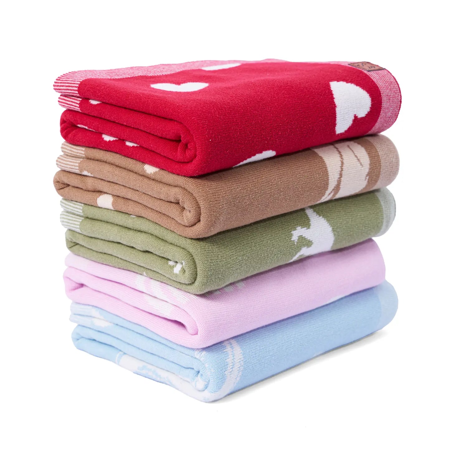 Valentine Heart Jacquard Baby Blanket