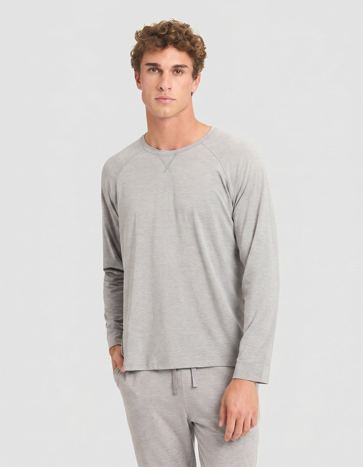 Men's Bamboo Stretch-Knit Long Sleeve Pajama Set