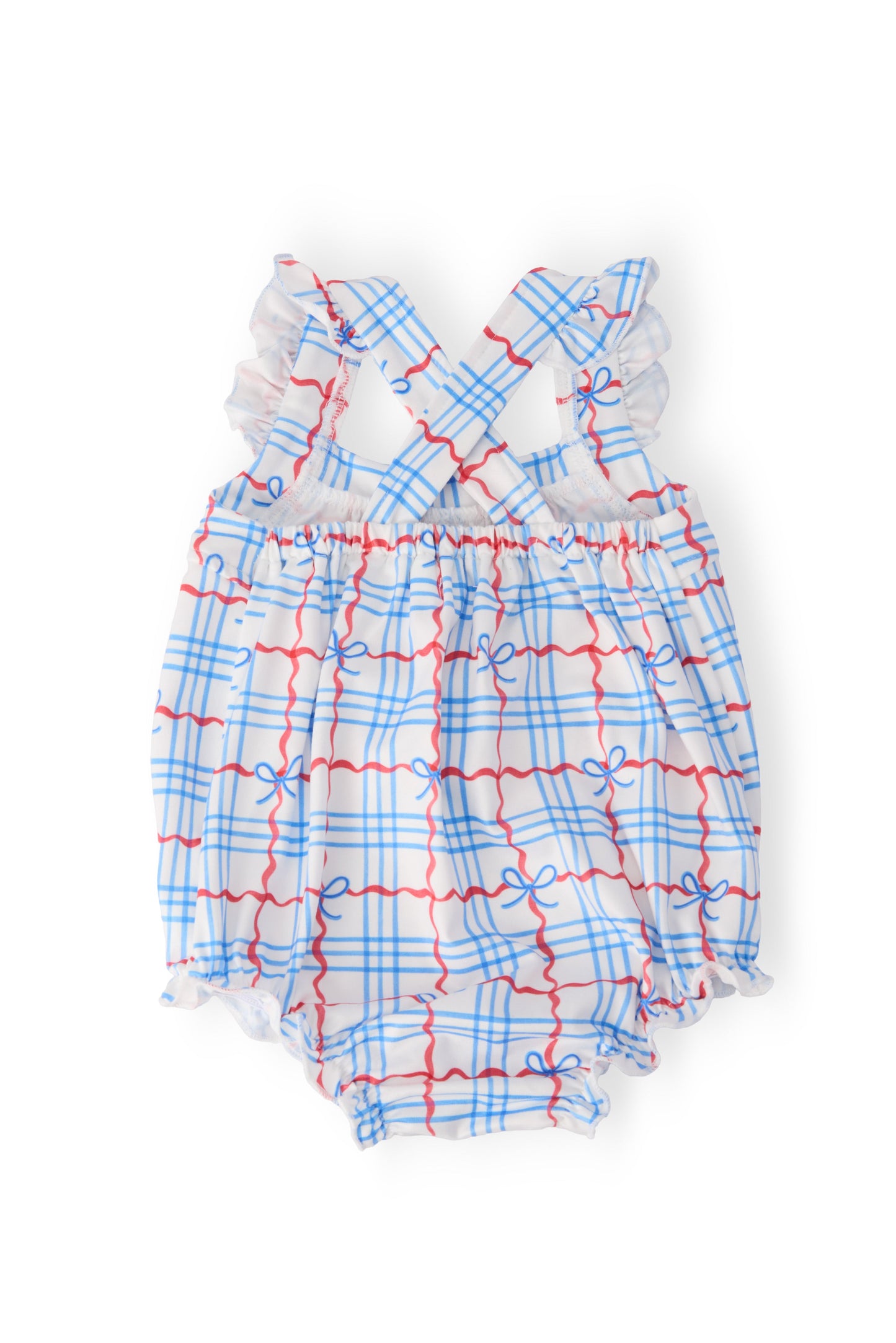 Patriotic Picnic Ruffle Cross Back Romper