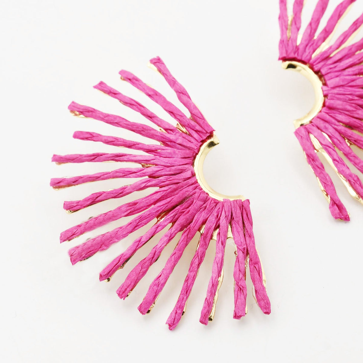 Pink Raffia Fan