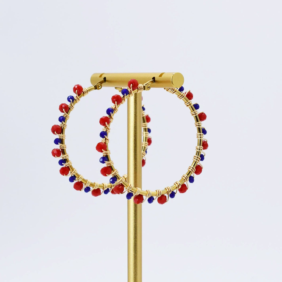Red/Blue Beaded Hoop