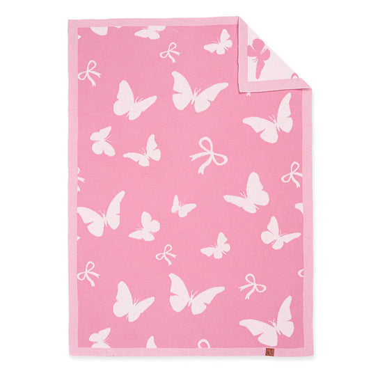 Butterfly Jacquard Knit Baby Blanket