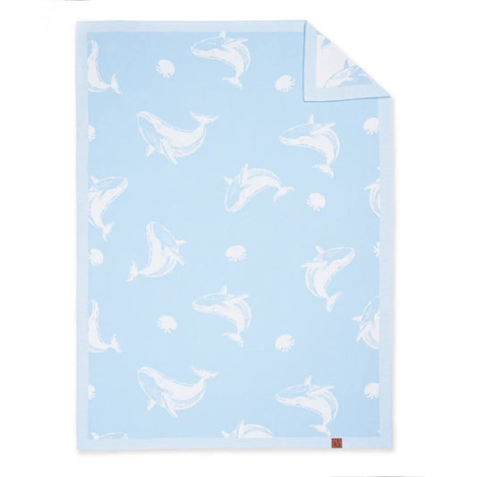 Whale Jacquard Knit Baby Blanket