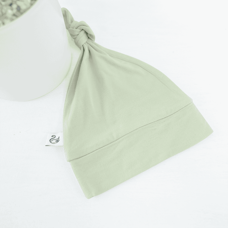 Baby Knotted Cap in Sage Green