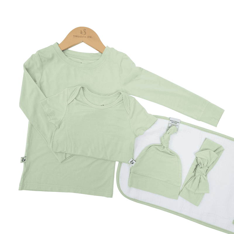 Baby Bows in Sage Green