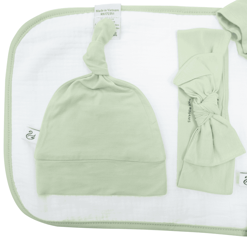 Baby Bows in Sage Green
