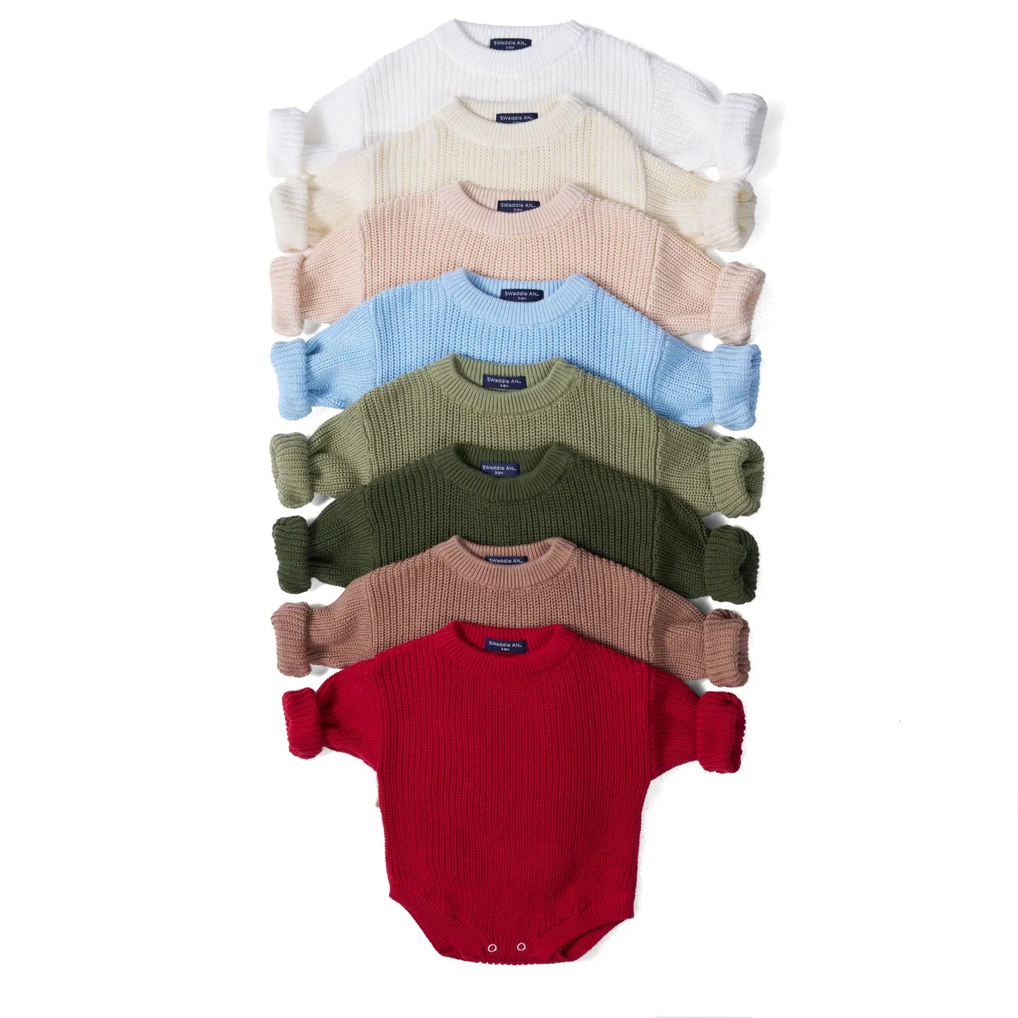 Classic Chunky Knit Baby Romper in Mocha