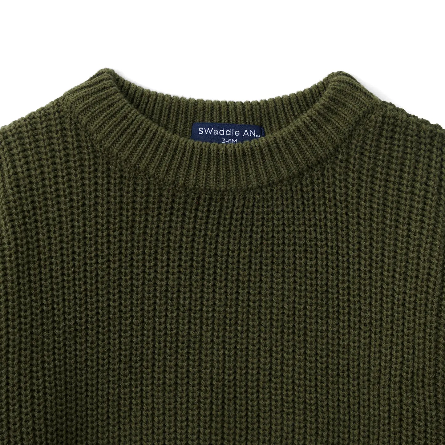 Classic Knit Baby Sweater in Forest Green