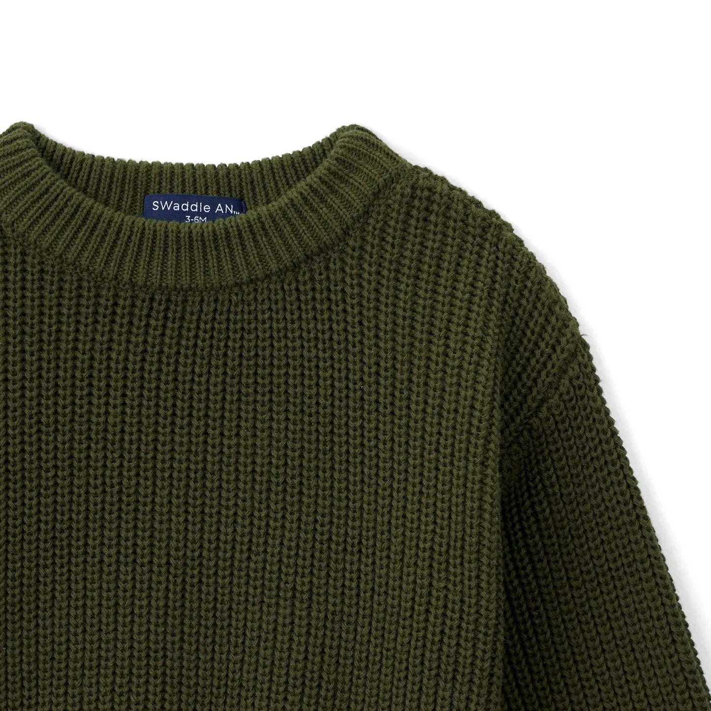 Classic Knit Baby Sweater in Forest Green