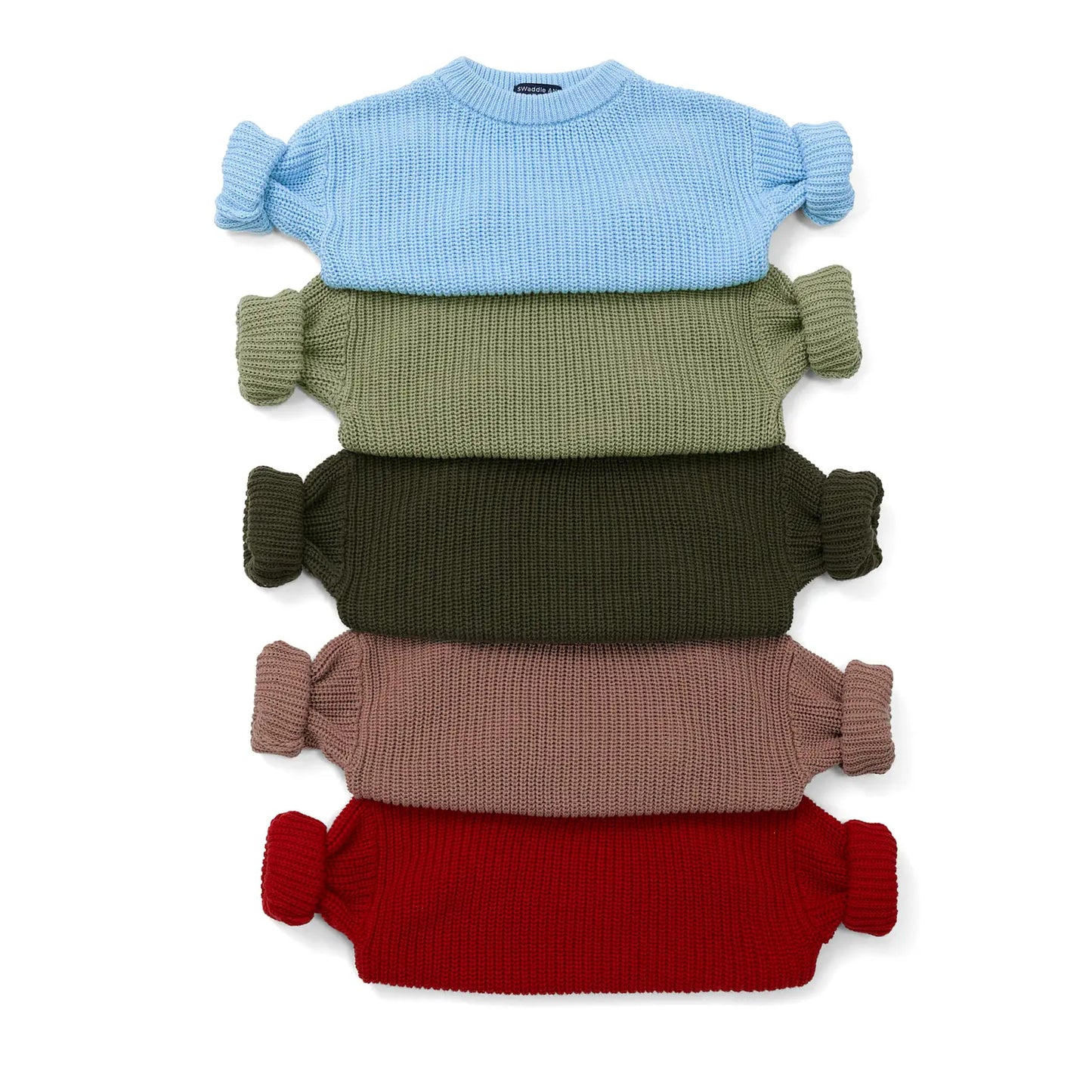 Classic Knit Baby Sweater in Sage Green