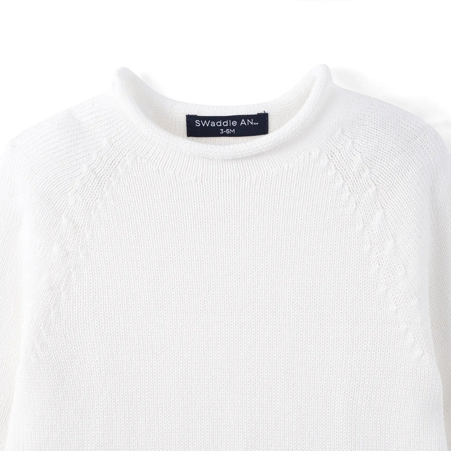 Knit Rollneck Baby Sweater in White
