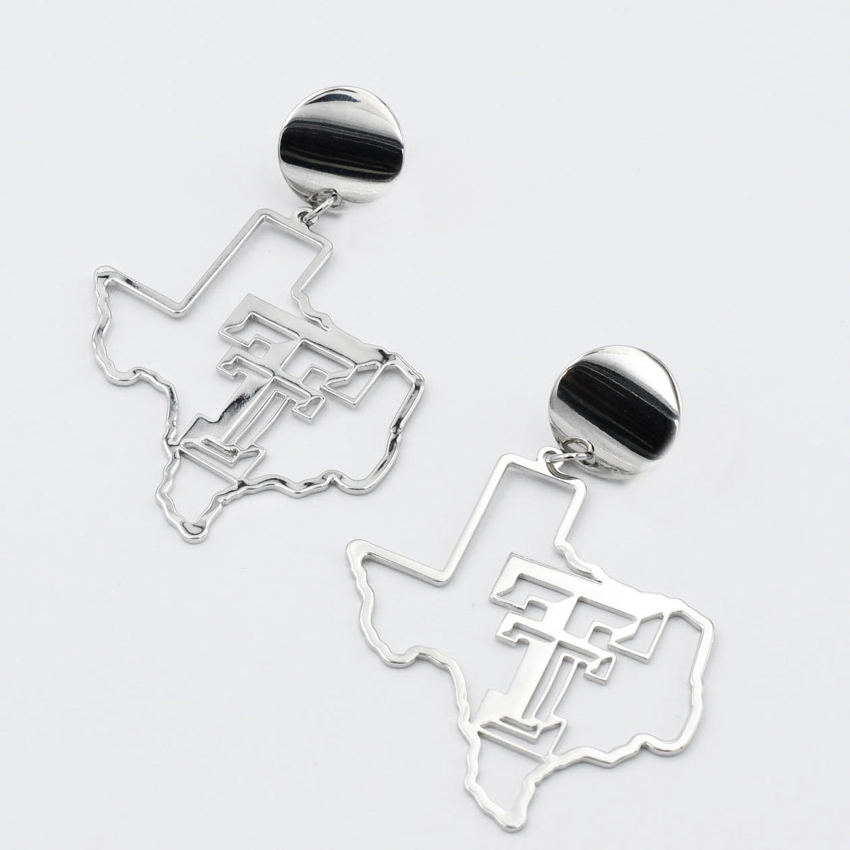 Texas Tech Map Earrings Silver T29