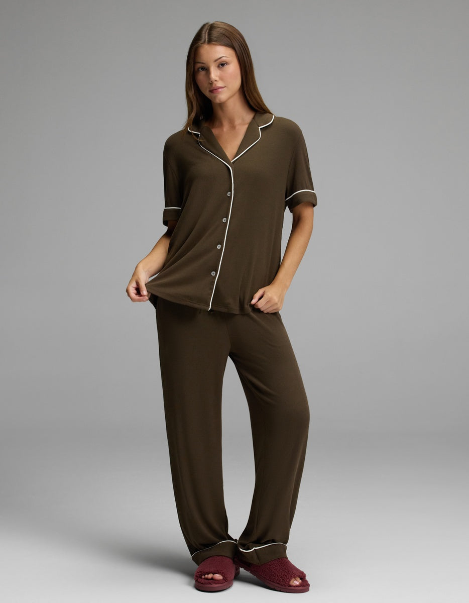 Women's Bamboo Rib-Knit Classic Short Sleeve Pajama Top