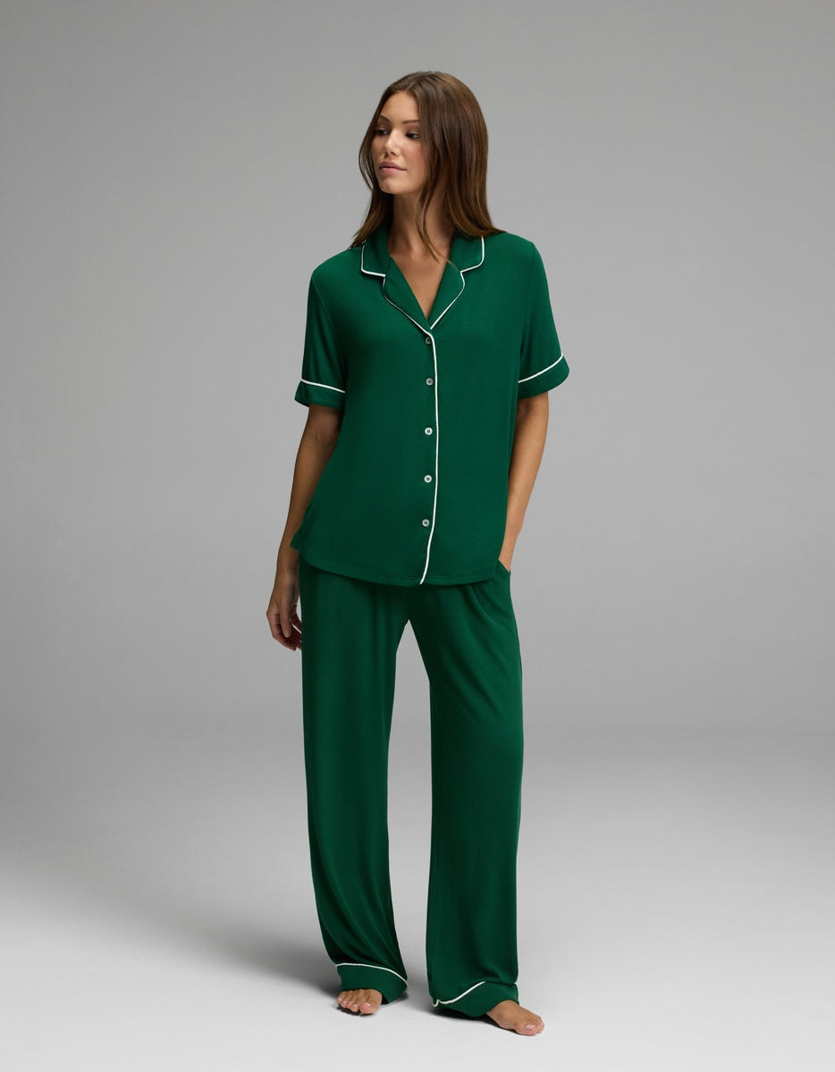 Women's Bamboo Rib-Knit Classic Short Sleeve Pajama Top