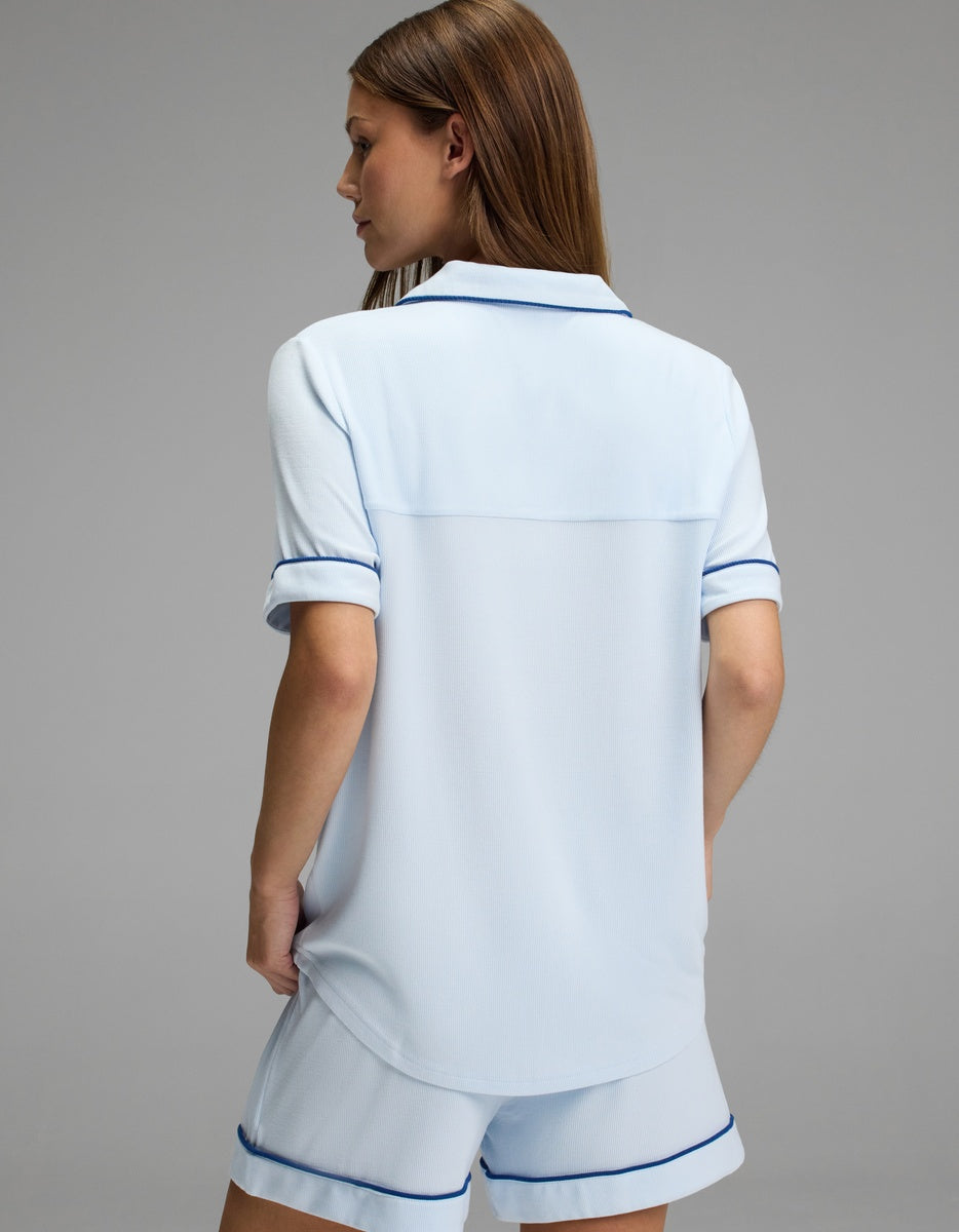 Women's Bamboo Rib-Knit Classic Short Sleeve Pajama Top