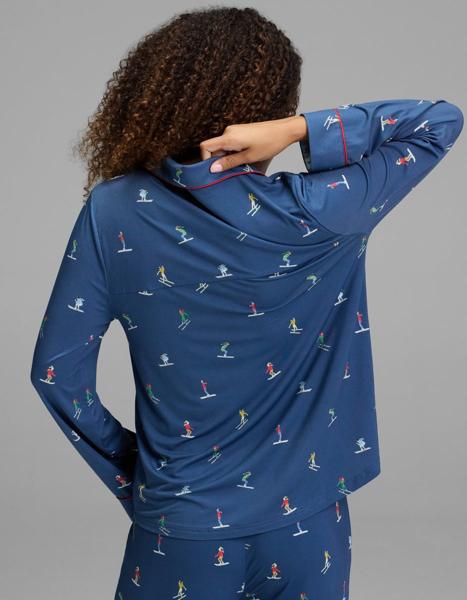 Women's Bamboo Stretch-Knit Long Sleeve Pajama Top - Petite