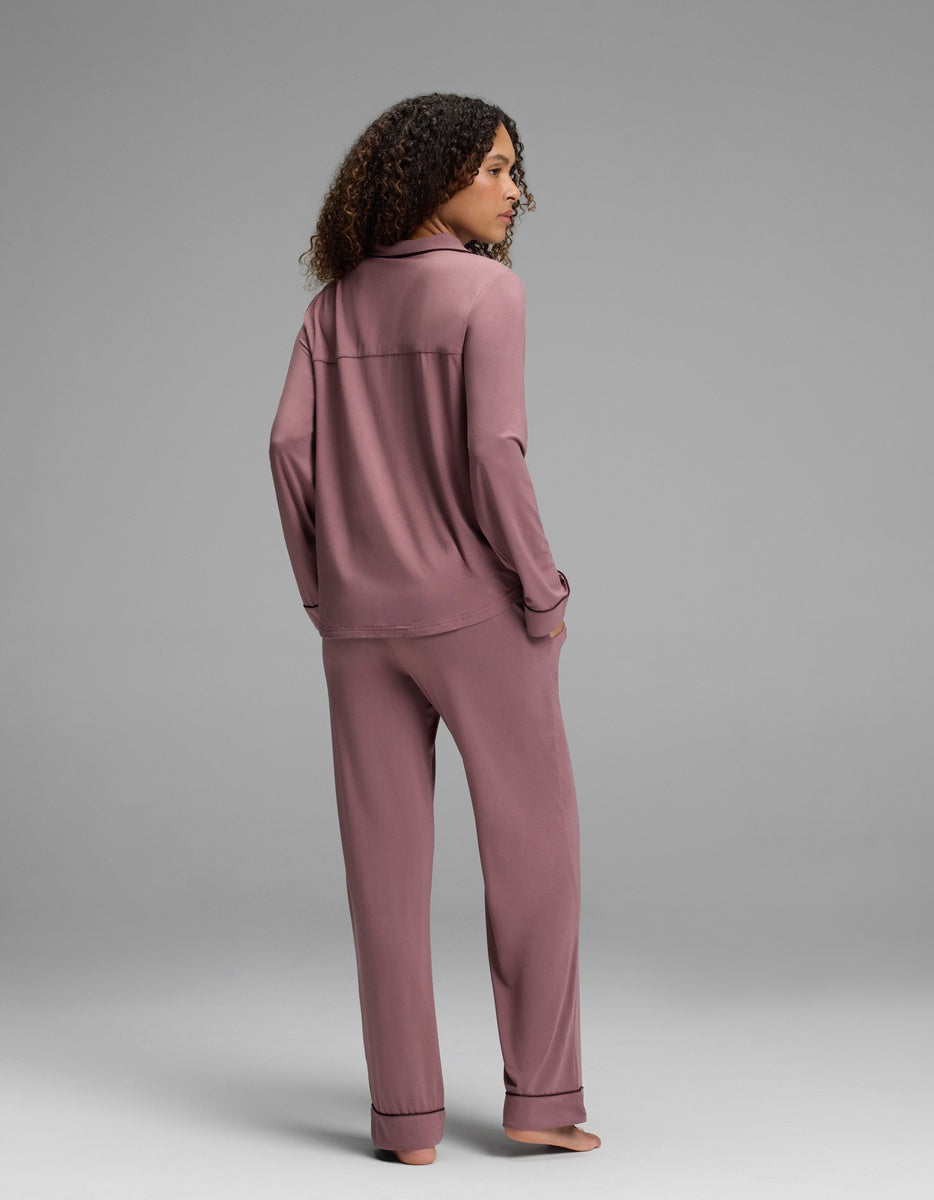 Women's Bamboo Stretch-Knit Long Sleeve Pajama Set - Petite