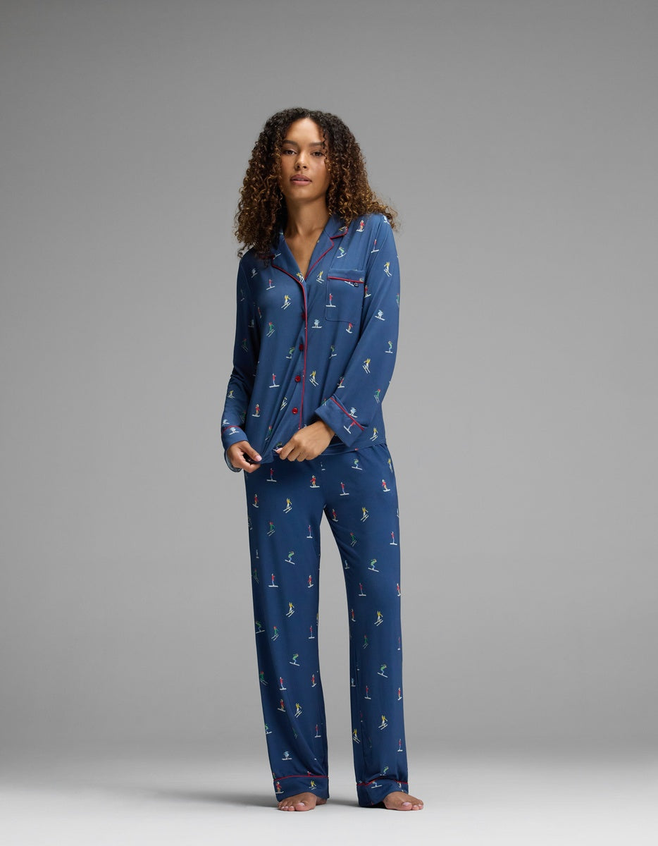 Women's Bamboo Stretch-Knit Long Sleeve Pajama Set - Petite