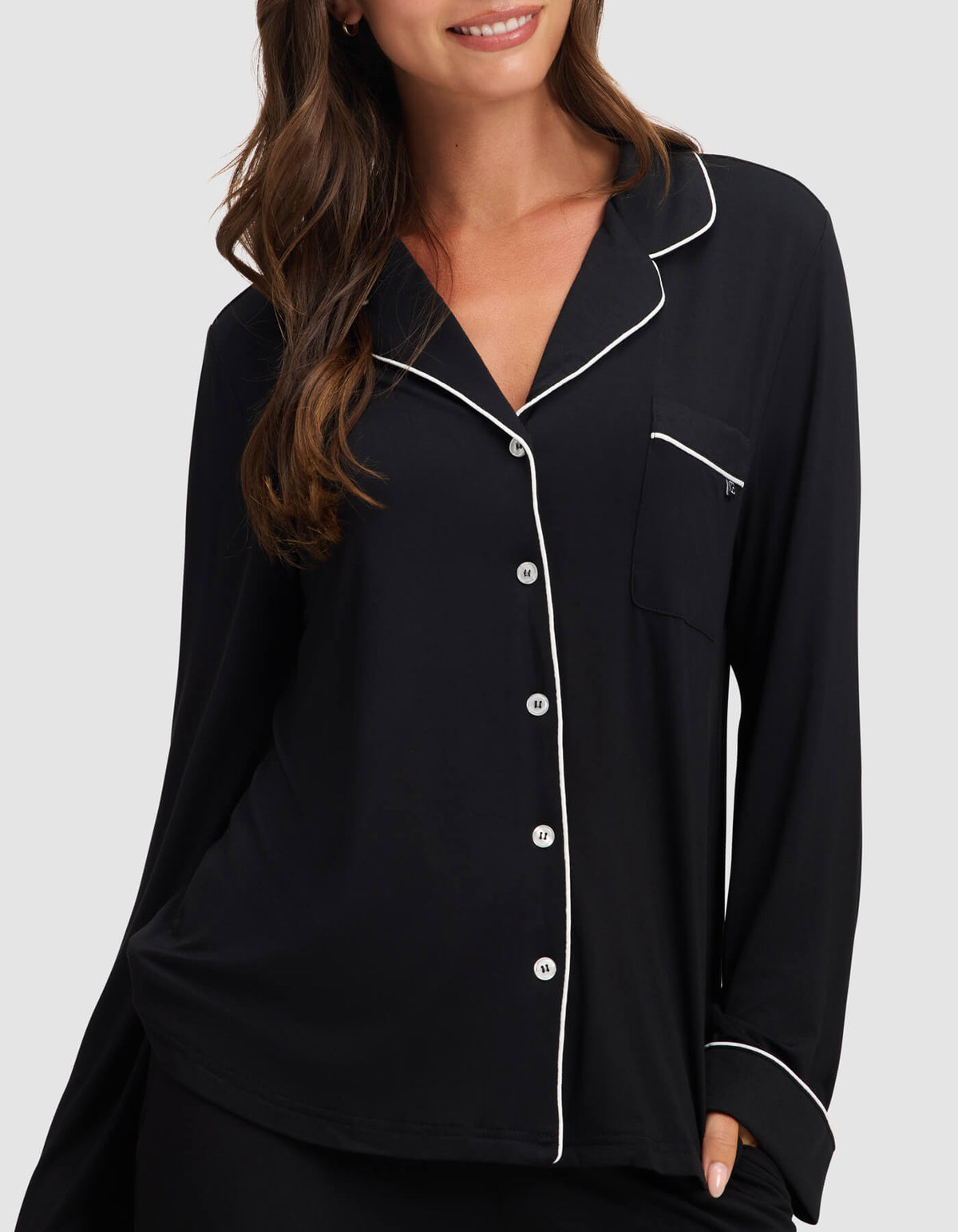 Women's Bamboo Stretch-Knit Long Sleeve Pajama Top (Collective)