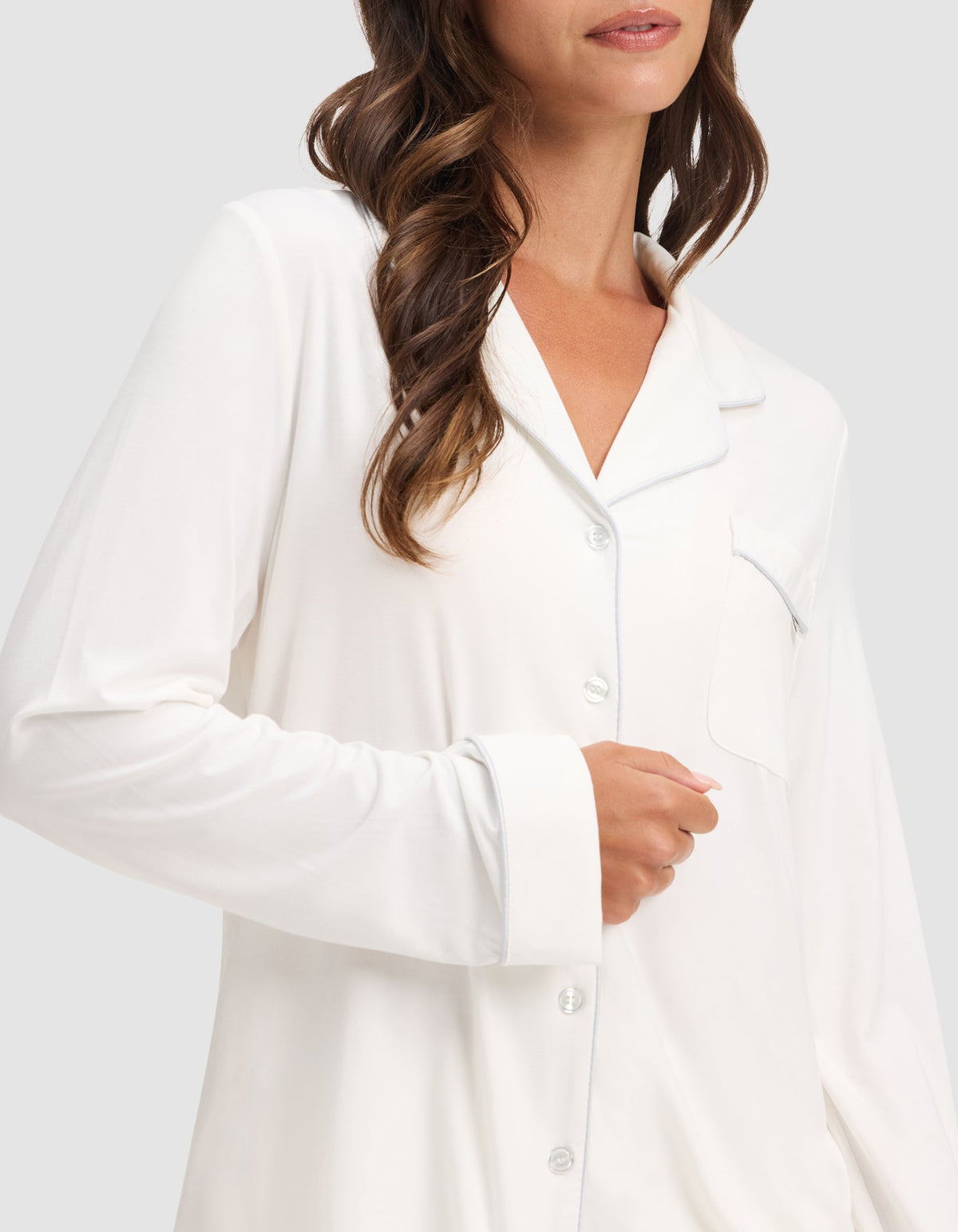 Women's Bamboo Stretch-Knit Long Sleeve Pajama Top - Tall