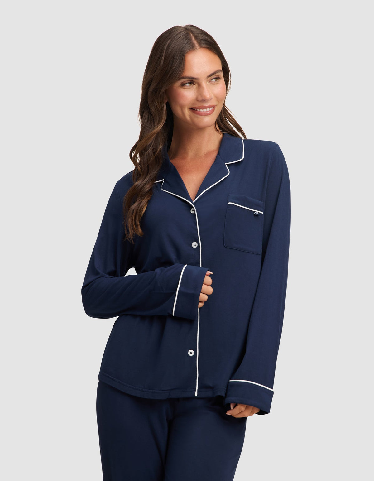 Women's Bamboo Stretch-Knit Long Sleeve Pajama Top - Tall