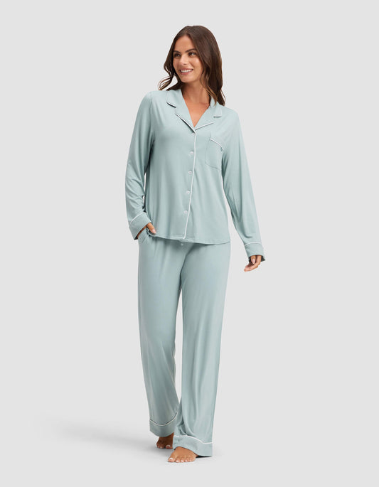 Women's Bamboo Stretch-Knit Long Sleeve Pajama Set (Collective)