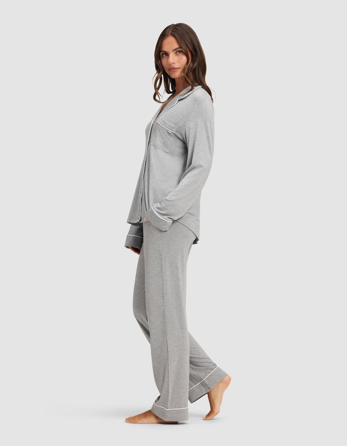 Women's Bamboo Stretch-Knit Long Sleeve Pajama Top - Tall