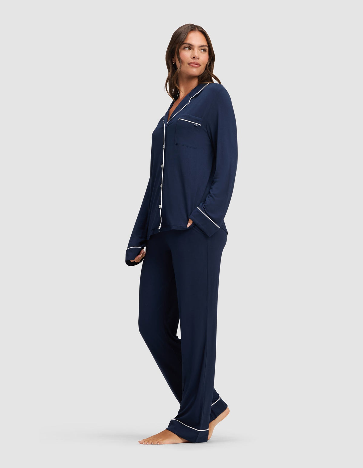 Women's Bamboo Stretch-Knit Long Sleeve Pajama Top - Tall